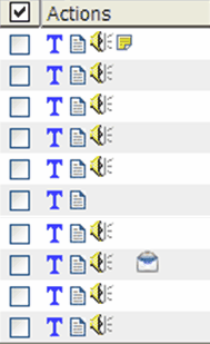 Actions column inbox