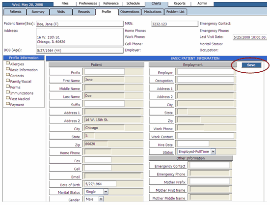 PC Profile tab