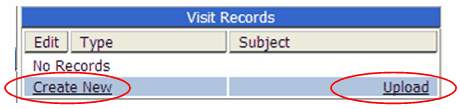 PC Visit Record create new upload